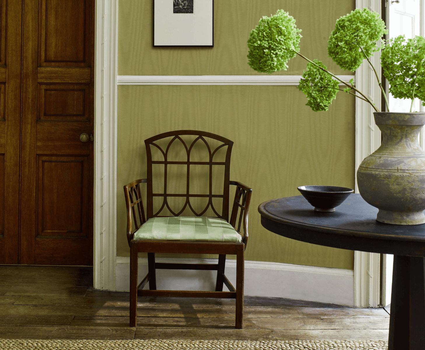 moire wallcovering green